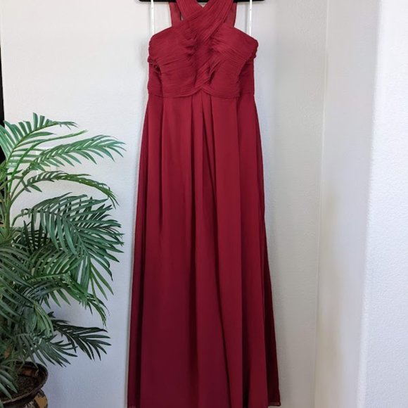 AW Vienna Bridesmaid Prom Formal Special Occasion Wedding Guest Dress, 14, Red - Picture 3 of 8